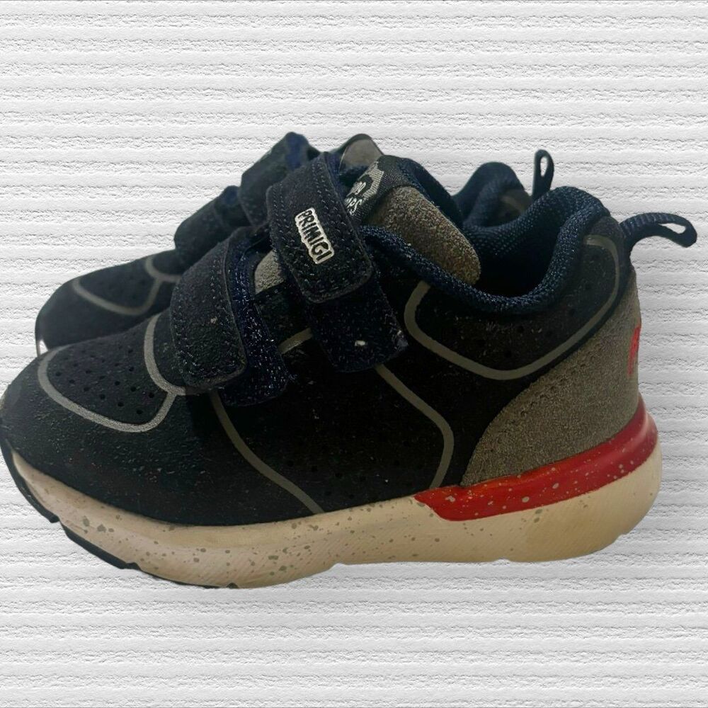 Primigi Boys Sneakers Size 5.5 Navy Gray Red Athletic Shoes